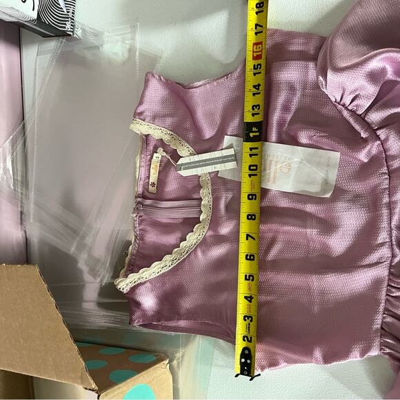 Nwt Anthropologie Tulle Los Angeles Pink Purple Satin Fit & Flare Dress - Picture 8 of 10